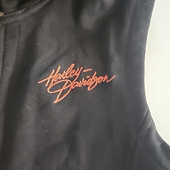 Harley-Davidson Women's Sleeveless Black Hooded Zip Up Vest Size M - Picture 5 of 6